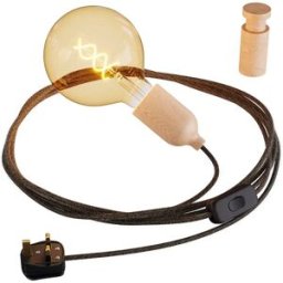 Creative Cables Douille Avec Cordon Sans Ampoule Snake Rolé Wood Neutral One Size