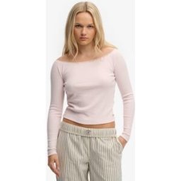 Superdry Femme Top Manches Longues Athletic Essentials Dentelle Pink Taille: 34