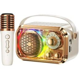 Mini Enceinte Bluetooth Portable Avec Lumières Rgb Et Microphone Intégré Noir Yonis