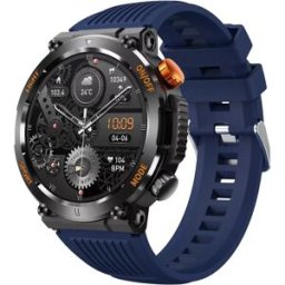 Montre Connectée Écran Tactile 1.46' Suivi Santé 100+ Modes Sport Étanche Ip67 Bleu Yonis