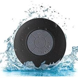Mini Enceinte Bluetooth Ronde Kit Mains Libres Avec Ventouse Waterproof Noir Yonis
