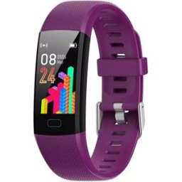 Bracelet Connecté Multifonction Écran Couleur Suivi Santé Sommeil Compatibilité Ios Android Violet Yonis