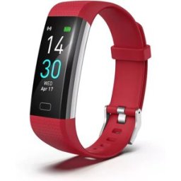 Bracelet Connecté Étanche Ip68 Suivi Santé Et Sport Notifications Multilingue Rouge Yonis