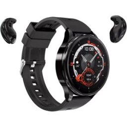 Montre Connectée Avec Écouteurs Tws Intégrés Appels Bluetooth Fréquence Cardiaque Noir Yonis