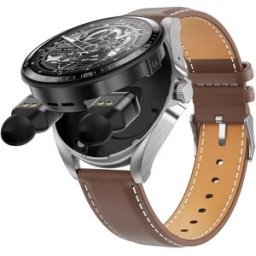 Montre Connectée 2 En 1 Avec Écouteurs Bluetooth Appels Nfc Étanchéité Ip67 Argent + Cuir Noir Yonis
