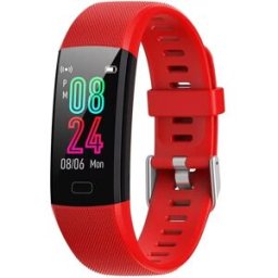 Bracelet Connecté Multifonction Écran Couleur Suivi Santé Sommeil Compatibilité Ios Android Rouge Yonis