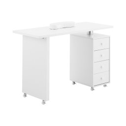 Table de manucure - 4 tiroirs - 6 roues