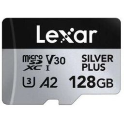 Lexar Carte Sd High Performance Silver Plus 128gb Microsdxc Uhs-i Black One Size unisex