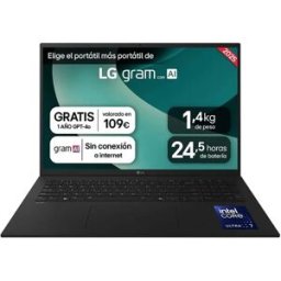 Lg Ordinateur Portable Gram 17z90tl-g.au88bn 17´´ Ultra 7-258v/32gb/1tb Ssd Black Spanish QWERTY unisex