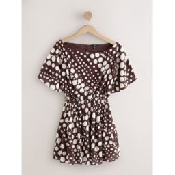 Next Robe mini à manches kimono et taille cintrée Brun FR 48 (EU 46)