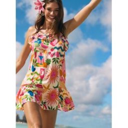 Friends Like These Robe mini à bretelles et volants « Friends Like These » crème FR 38 (EU 36)