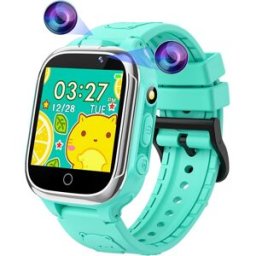 VENDOS85 Montre Intelligente Pour Enfants 24 Jeux Podomètre Calorique Avec 2 Caméras Vert