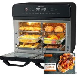 GENERIQUE 22l Friteuse À Air Chaud 2 Chambres, Mini-four À Convection,écran Tactile Led, 10 Programmes Friteuse Sans Huile