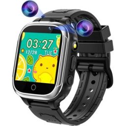 VENDOS85 Montre Intelligente Pour Enfants 24 Jeux Podomètre Calorique Avec 2 Caméras Noir