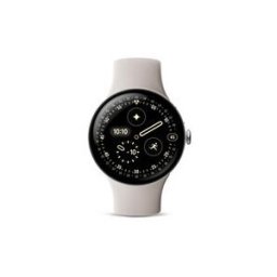 Montre Connectée Google Pixel Watch 4 45 Mm Bluetooth Argent Poli Avec Bracelet Sport Fluoroélastomère Porcelaine