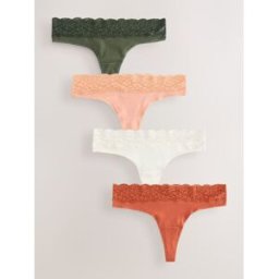 Next Lot de 4 culottes en coton et dentelle crème FR 48 (EU 46)