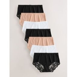 Next Culotte invisible à dos en dentelle, sans marques de sous-vêtements 7 Pack Noir FR 40 (EU 38)