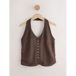 Next Gilet dos nu en lin Brun FR 44 (EU 42)