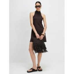 River Island River Island Sleeveless Premium Halter Neck Mini Dress Brun S (FR 38-40)