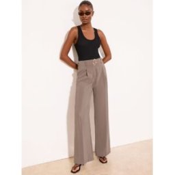Lipsy Lipsy Belted High Waist Tailored Trousers Brun FR 42 (EU 40)