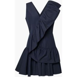 French Connection French Connection Era Poplin Asymmetric Frill Mini Dress Noir FR 36 (EU 34)