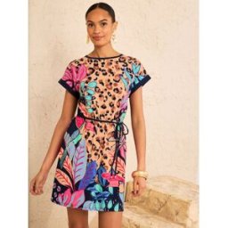 Love & Roses Love & Roses mini-robe t-shirt en jersey à col ras du cou bleu FR 36 (EU 34)