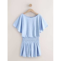 Next Robe mini en jersey à épaules dénudées bleu FR 44 Tall (EU 42 T)