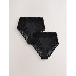 Next Lot de culottes en dentelle confort ultime 2 Noir FR 38 (EU 36)