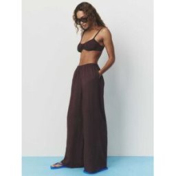 self. Self. Pantalon de plage en lin Brun FR 46 (EU 44)