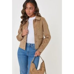 Threadbare Threadbare Collared Faux Suede Jacket Brun FR 46 (EU 44)