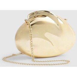 River Island River Island Hard Shell Metallic Clutch Bag doré Un an