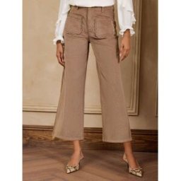 Love & Roses Love & Roses Wide Leg Cropped Corduroy Trousers Brun FR 42 Petite (EU 40 P)