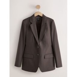 Next habillé Simple Boutonné Blazer Avec Laine Brun FR 40 Tall (EU 38 T)