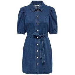 ONLY ONLY Short Sleeve Tie Waist Midi Denim Dress bleu FR 46 (EU 44)