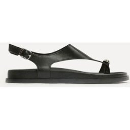 Linzi Linzi Latch Toe Ring Flat Sandals Noir EU 39 (UK 6)