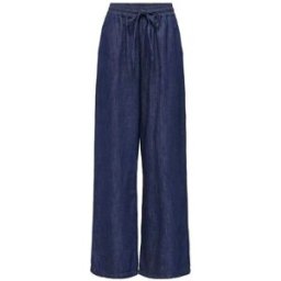 ONLY ONLY Draw String Wide Leg Chamray Trousers bleu FR 38 (EU 36)