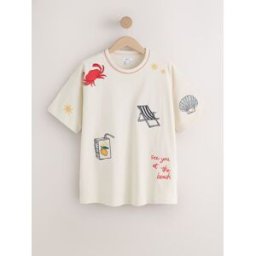 Next T-shirt de plage imprimé graphique pâle FR 48 (EU 46)