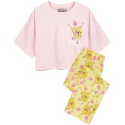 Vanilla Underground Vanilla Underground Sponge Bob Square Pants Short Sleeve Long Leg Pyjamas Set Rose M (FR 42-44)