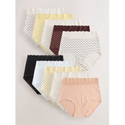 Next Lot de 10 culottes en coton et dentelle crème FR 56 (EU 54)