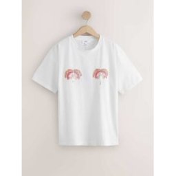 Next T-shirt de plage imprimé graphique pâle FR 52 (EU 50)