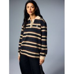 adidas originals adidas Originals Stripe Knitted Polo Top Noir FR 46-48 (EU 44-46)