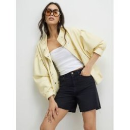 River Island River Island Mid Rise Seamed Longline Bermuda Denim Shorts Noir FR 40 (EU 38)