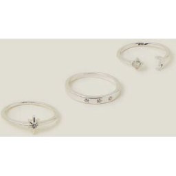 Accessorize Accessorize Celestial Rings 3 Pack argenté XS (FR 36)