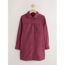 Next Mini robe en sergé à manches longues rouge FR 42 Tall (EU 40 T)