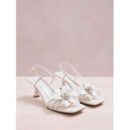Lipsy Sandales d'été à talons moyens Lipsy avec détail fleuri pour toutes les occasions pâle EU 40 (UK 7)
