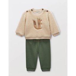 BOUT'CHOU Ensemble sweat en sherpa et legging 9 mois