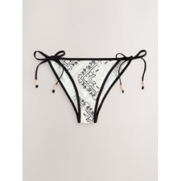 Rockett St George Bas de Bikini à nouer sur les côtés, Imprimé Tile Rockett St George Noir FR 38 (EU 36)