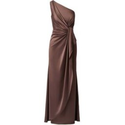 Adrianna Papell Adrianna Papell One Shoulder Satin Gown Brun FR 46 (EU 44)