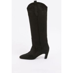 loveroses Love & Roses Faux Suede Pull On Western Low Heel Smart Long Boots Brun EU 38 (UK 5)