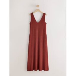 Next Robe en jersey texturé à Col V Brun FR 48 (EU 46)